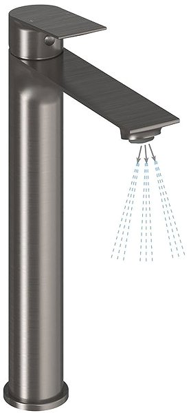 Tap Ravak PN 015.20GB Washbasin mixer 300 mm, without waste, brushed graphite ...