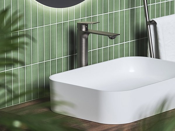 Tap Ravak PN 015.20GB Washbasin mixer 300 mm, without waste, brushed graphite ...