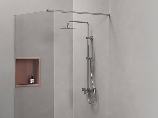 Tap Ravak SG 098.00CR Shower column non-thermostatic, sliding, with shower set, chrome ...
