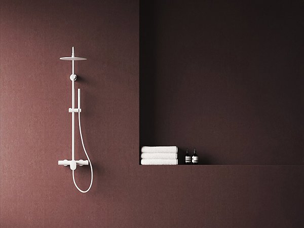Tap Ravak SG 098.10WHM Shower column non-thermostatic, sliding, with shower set, matt white ...