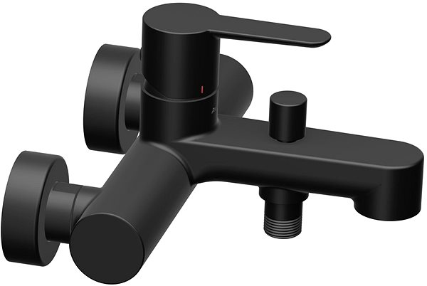 Tap RAVAK PU 022.21BL Bathroom wall-mounted mixer with tap, without set, black ...