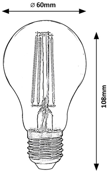 LED bulb Rabalux LED Filament bulb clear A60 6W E27 .