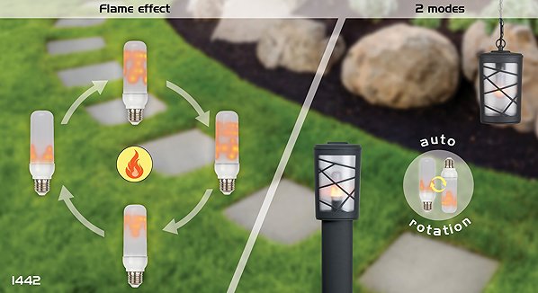 LED bulb Rabalux LED bulb 3D Smart Flame T60 3W E27 230V .