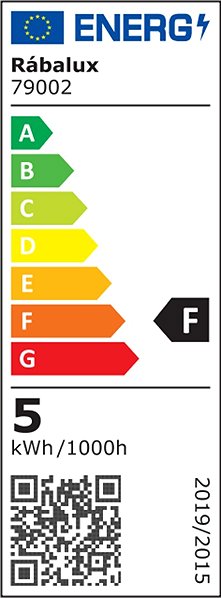 LED bulb Rabalux LED Smart Candle bulb E14 C37 5W Energy label