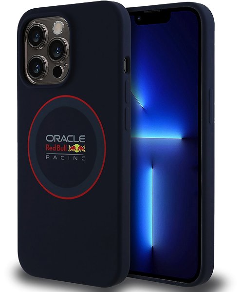 Handyhülle Red Bull Silicone Red Ring MagSafe Back Cover für iPhone 13 Pro Navy ...