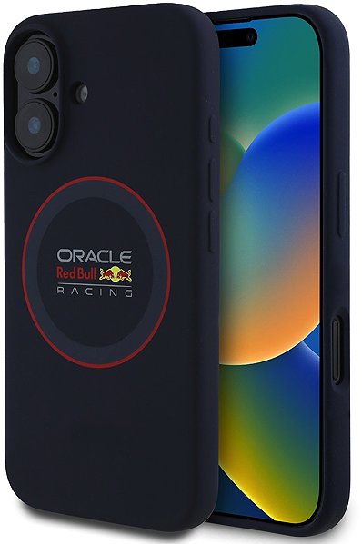 Handyhülle Red Bull Silicone Red Ring MagSafe Back Cover für iPhone 16 Navy ...