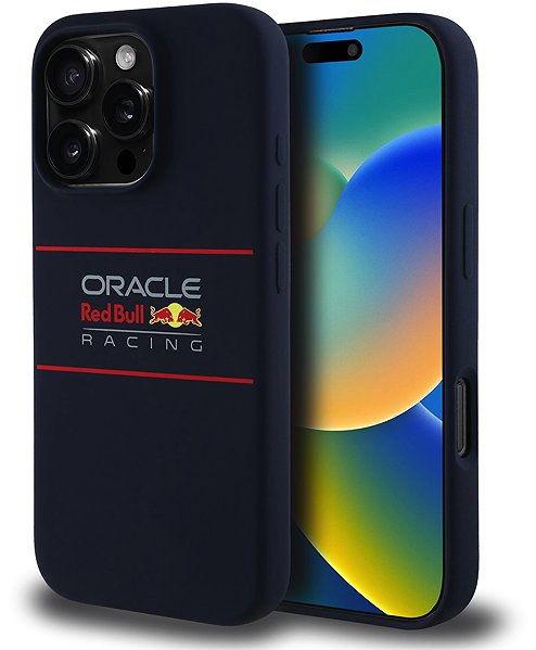 Handyhülle Red Bull Silicone Horizontal Logo MagSafe Back Cover für iPhone 16 Pro Navy ...