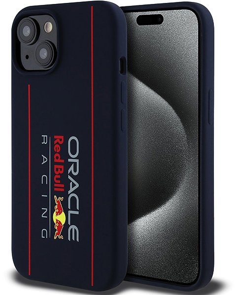 Telefon tok Red Bull Vertical Logo iPhone 15 MagSafe tengerészkék szilikon tok ...