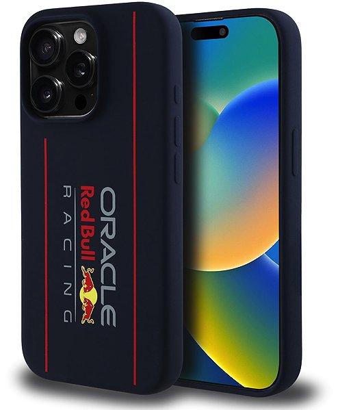 Handyhülle Red Bull Silicone Vertical Logo MagSafe Back Cover für iPhone 15 Pro Navy ...