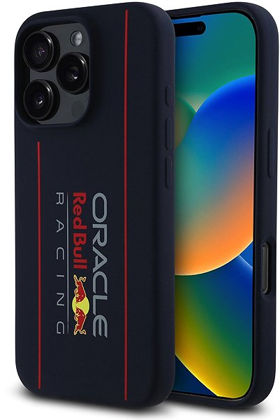 Handyhülle Red Bull Silikon Vertical Logo MagSafe Back Cover für iPhone 16 Pro Max Navy ...