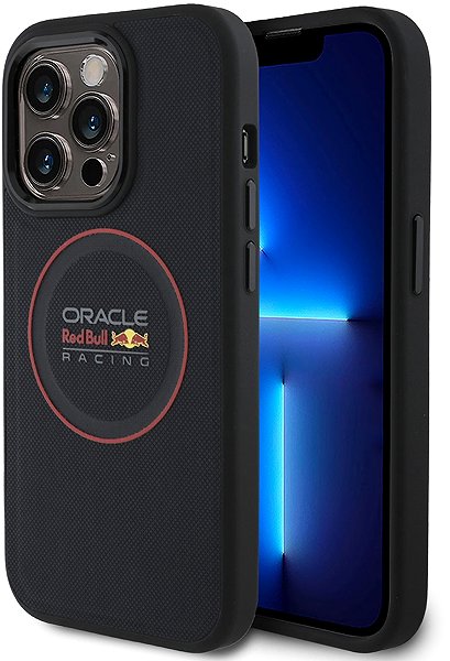 Handyhülle Red Bull PU Leather Red Ring MagSafe Back Cover für iPhone 13 Pro Navy ...