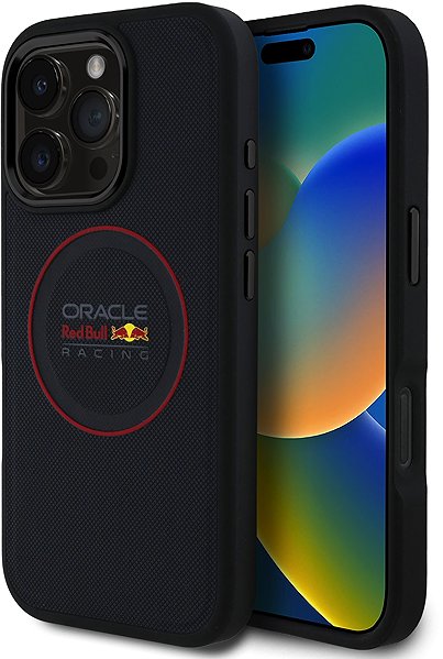 Handyhülle Red Bull PU Leather Red Ring MagSafe Back Cover für iPhone 16 Pro Navy ...