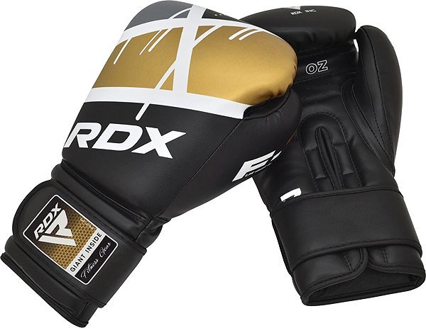 Boxing gloves RDX Boxing gloves F7 Ego, black and gold, 12 oz.