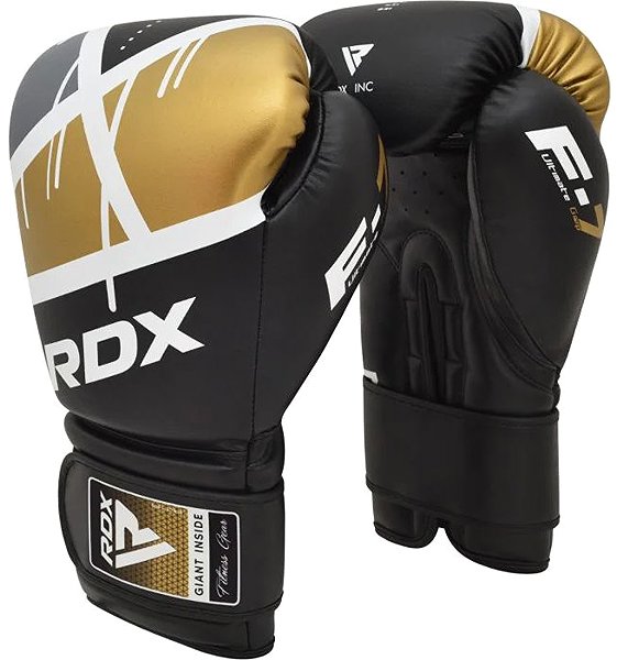 Boxing gloves RDX Boxing gloves F7 Ego, black and gold, 12 oz.