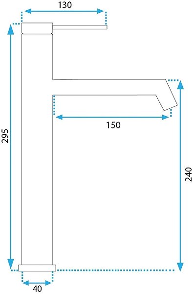 Tap REA Basin mixer Foss brushed nickel (REA-B5318) Technical draft