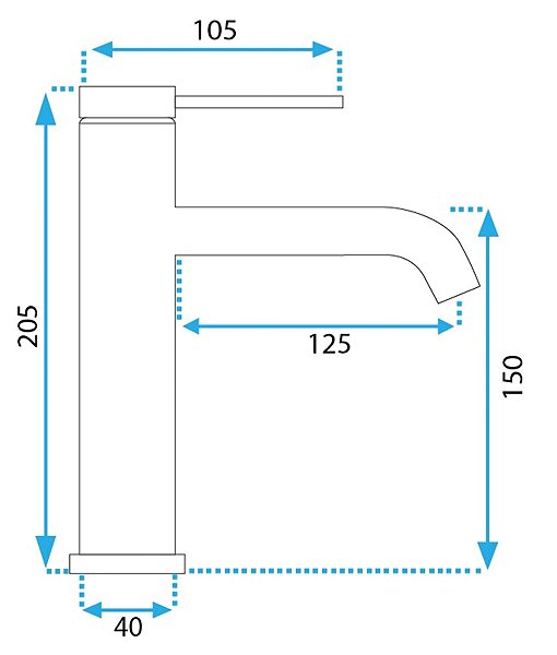 Tap REA CLIF basin mixer, nickel (REA-B5324) Technical draft
