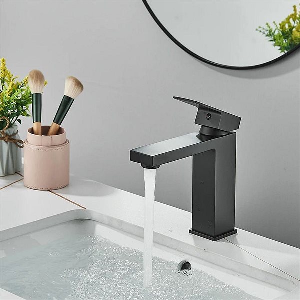 Tap REA Washbasin mixer Fenix low black matt (REA-B7894) ...