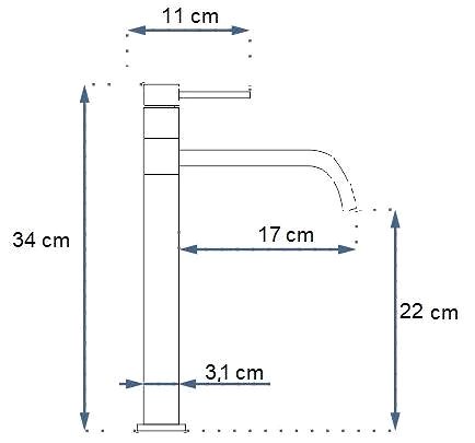 Tap REA Basin mixer Lugano Gold high (REA-B5002) ...