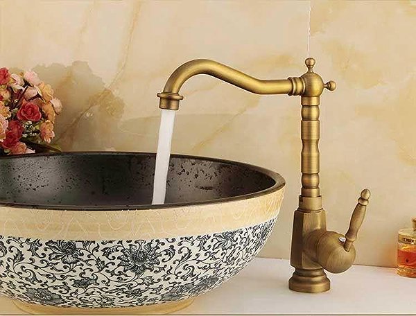 Tap REA Washbasin mixer for panel Bona Old gold (REA-B2150) ...