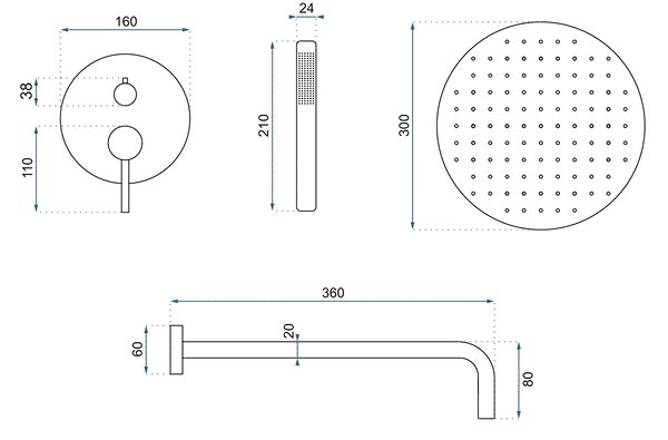 Tap REA Socket Shower Faucet Lungo chrome + box (REA-P8007) ...