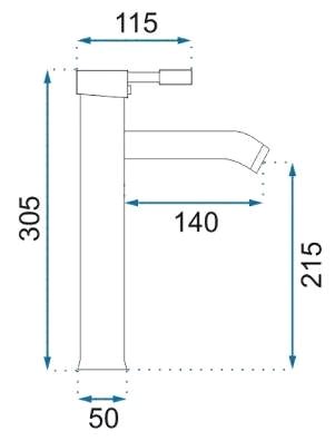 Tap REA High basin mixer Graf black (REA-B8665) ...