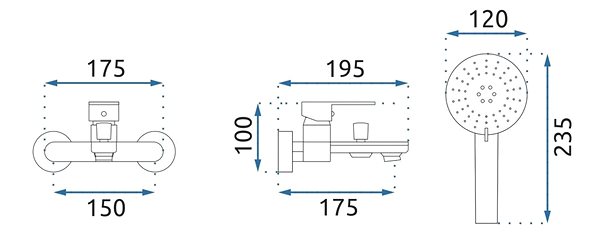 Tap REA Bathroom mixer 150 mm Mayson black matt (REA-B9634) ...