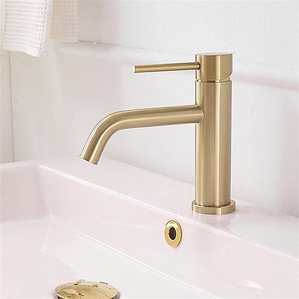 Tap REA Basin mixer Lungo gold brushed (REA-B4527) ...