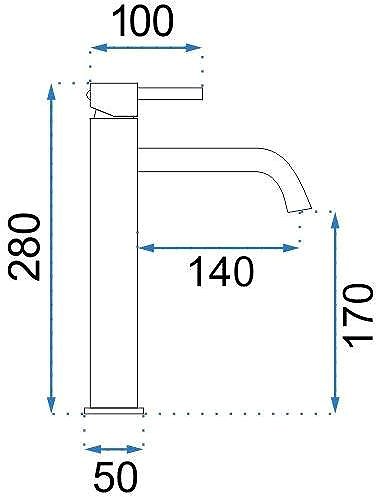 Tap REA High basin mixer Lungo white (REA-B4400) Technical draft