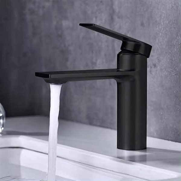 Tap REA Basin mixer Storm Black/Black Low (REA-B9986) ...