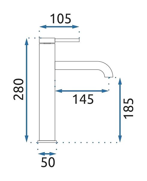 Tap REA Basin mixer Spot black high (REA-B2013) ...