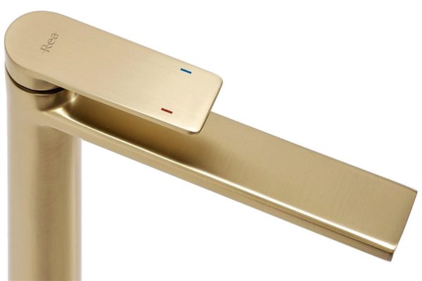 Tap REA Bathroom Sink Faucet Verso Brush Brushed Gold (REA-B6564) ...