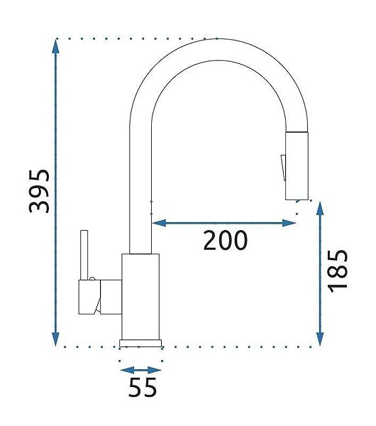 Tap REA Sink mixer Fresh brushed gold (REA-B9148) Technical draft
