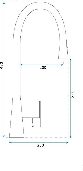 Tap REA Sink mixer Mild black (REA-B4800) Technical draft