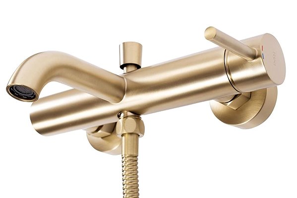 Tap REA Bathtub mixer Lungo gold brushed (REA-B8010) ...