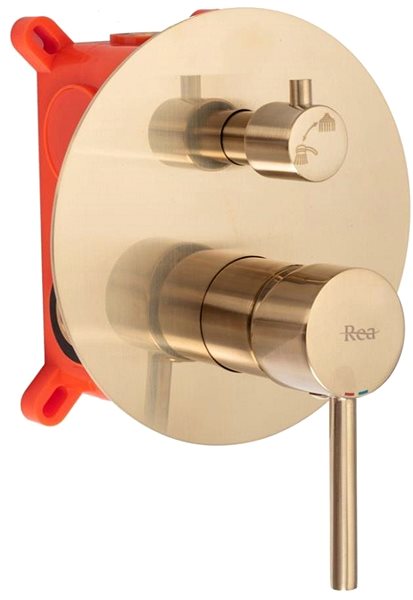Tap REA Soaking tub mixer Lungo brushed gold + Box (REA-B7503) ...