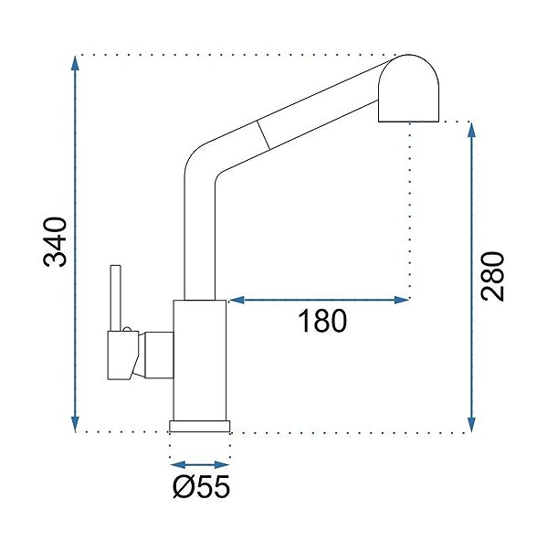 Tap REA Sink mixer Troy black (REA-B6300) Technical draft