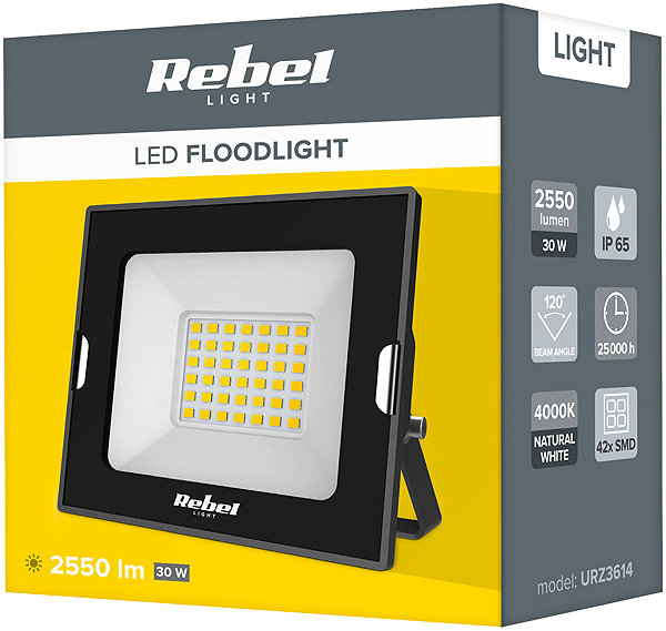 LED Reflector REBEL URZ3614 LED spotlight 30 W, 4000 K, 230 V ...