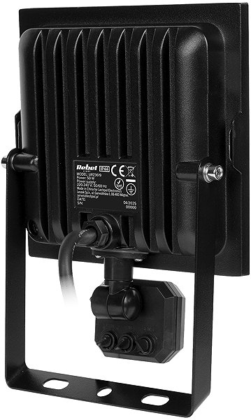 LED Reflector REBEL URZ3619 Spotlight with dusk and motion sensor, 50 W, 6500 K, 230 V, 4250 lm ...