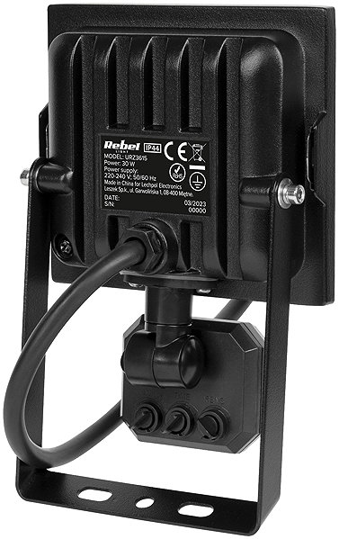 LED Reflector REBEL URZ3615 Spotlight with dusk and motion sensor, 30 W, 4000 K, 230 V, 2550 lm ...
