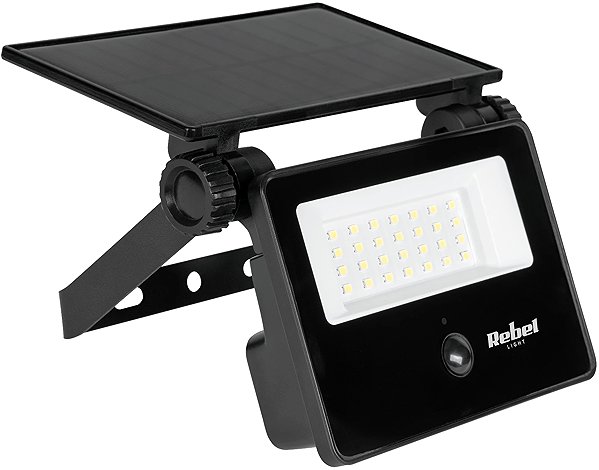LED Reflector REBEL URZ3625 Solar spotlight with dusk and motion sensor, 6 W, 6500 K, 800 lm ...