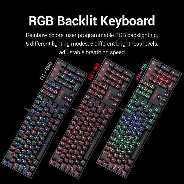 Gaming Keyboard Redragon Mira - CZ/SK Features/technology