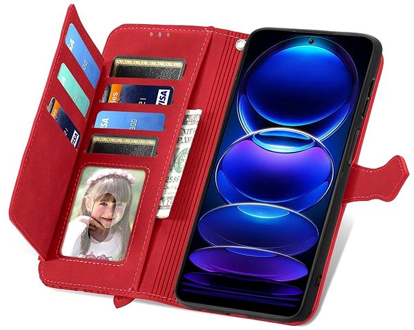 Puzdro na mobil TopQ Puzdro Xiaomi Redmi Note 12 Pro+ 5G knižkové so zipsom červené 96749 ...