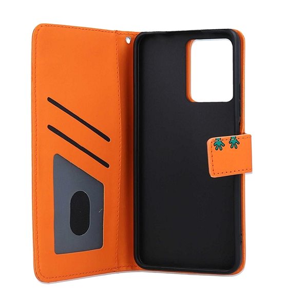 Puzdro na mobil TopQ Puzdro Xiaomi Redmi Note 12 knižkové oranžové so žabkou 96366 ...