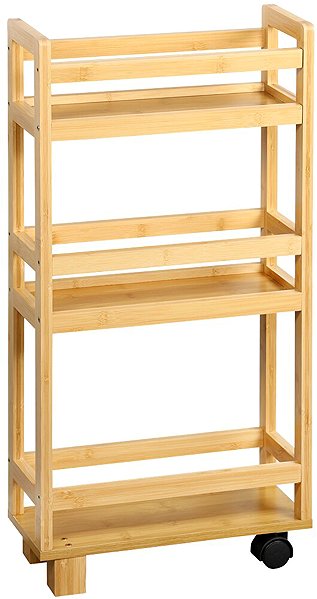 Shelving Unit Kesper Shelf with wheels 15 × 74 × 36 cm, bamboo ...