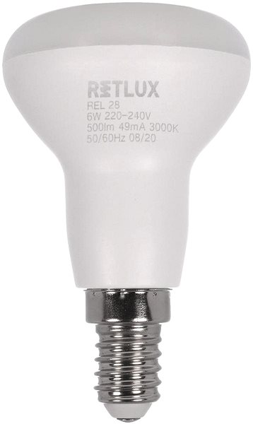 LED žiarovka RETLUX REL 28 LED R50 2× 6 W E14 WW Screen