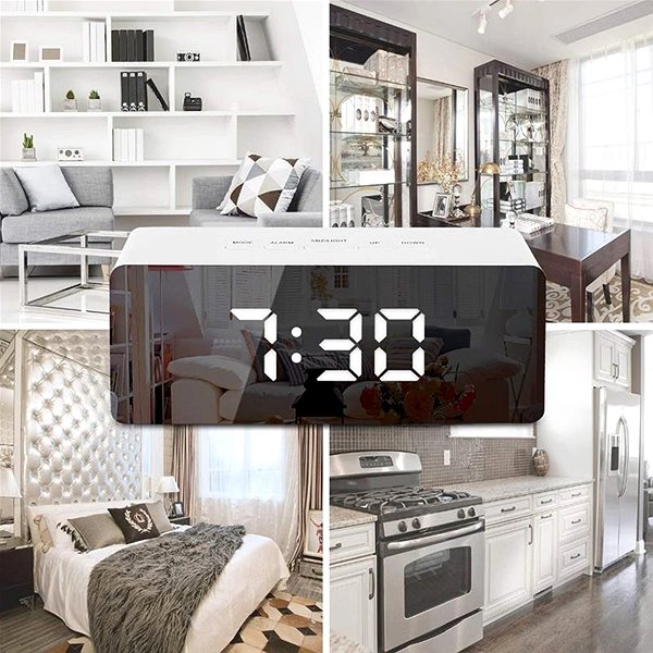Retoo Electronic Alarm Clock with LEDs, mirror design
alarm clock electronic clock thermometer mirror le .