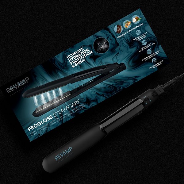 Žehlička na vlasy Revamp Progloss Steamcare Ceramic Hair Straightener ...