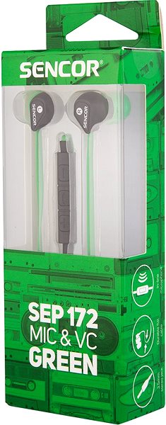 Fej-/fülhallgató Sencor SEP 172 VCM zöld Csomagolás/doboz