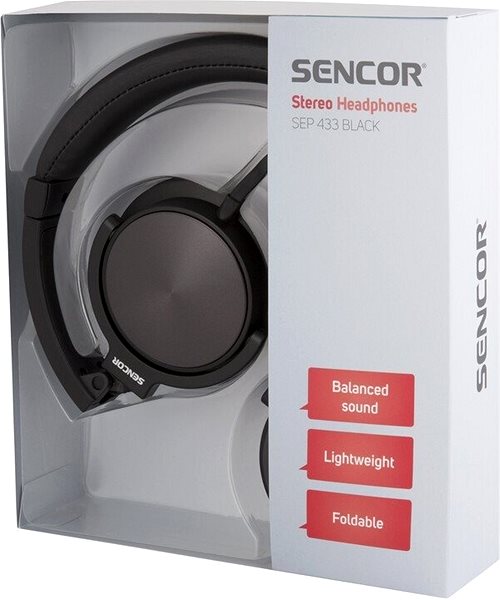 Headphones Sencor SEP 433 Black Packaging/box