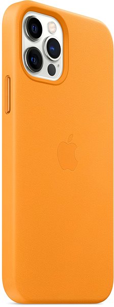 Kryt na mobil Apple iPhone 12 a 12 Pro Kožený kryt s MagSafe nechtíkovo oranžový ...